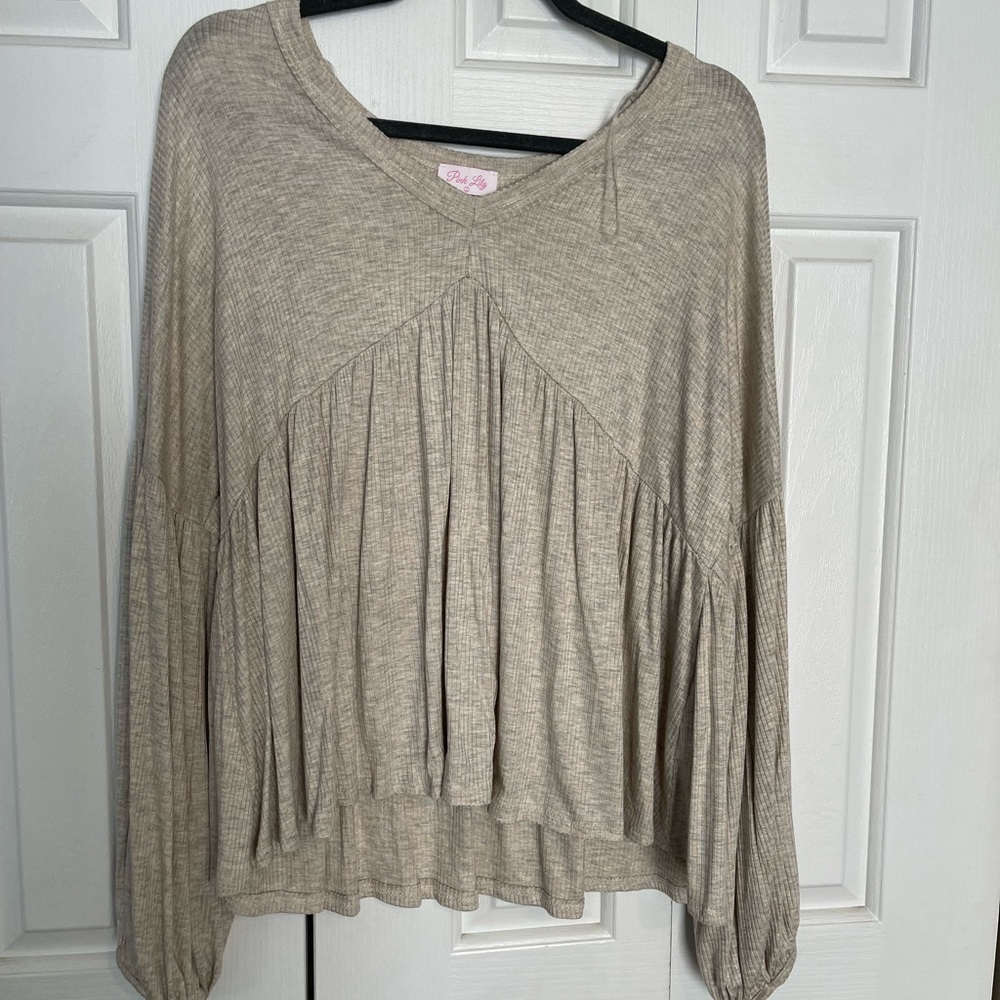Pink Lily Long Sleeve Blouse Size L